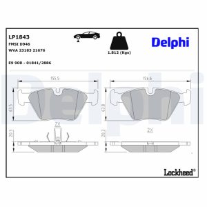 Set placute frana DELPHI LP1843 – imagine produs