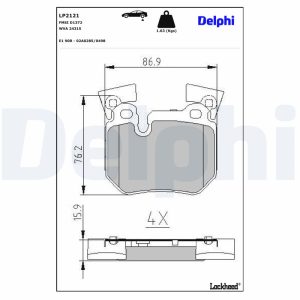 Set placute frana DELPHI LP2121 Set placute frana DELPHI LP2121 – imagine produs