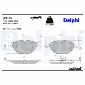 Set placute frana DELPHI LP2189 – imagine produs