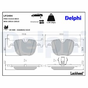 Set placute frana DELPHI LP2494 Set placute frana DELPHI LP2494 – imagine produs
