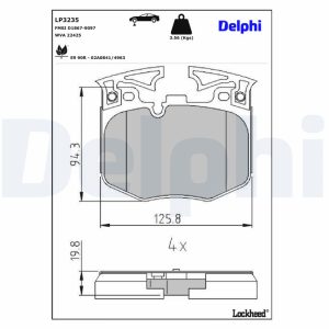 Set placute frana DELPHI LP3235 – imagine produs