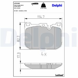 Set placute frana DELPHI LP3248 – imagine produs