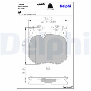 Set placute frana DELPHI LP3304 – imagine produs