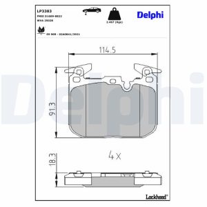 Set placute frana DELPHI LP3383 – imagine produs