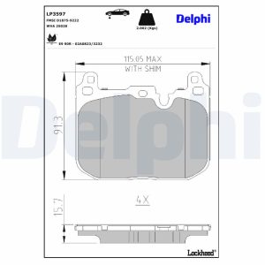 Set placute frana DELPHI LP3597 – imagine produs
