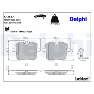 Set placute frana DELPHI LP3617 – imagine produs