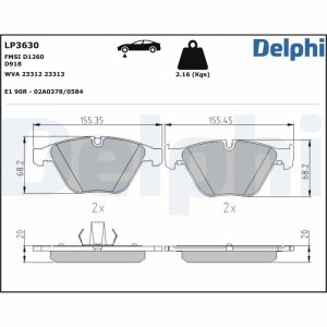Set placute frana DELPHI LP3630 – imagine produs