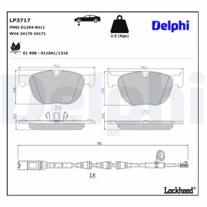 Set placute frana DELPHI LP3717 – imagine produs