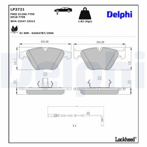 Set placute frana DELPHI LP3721 – imagine produs