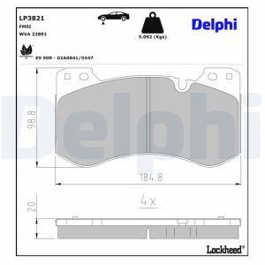 Set placute frana DELPHI LP3821 – imagine produs