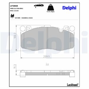 Set placute frana DELPHI LP3868 – imagine produs