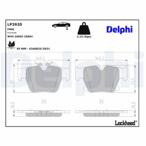 Set placute frana DELPHI LP3920 – imagine produs