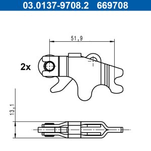 Set accesorii saboti frana parcare ATE 03.0137-9708.2