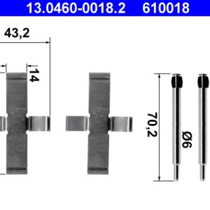 Set accesorii placute frana ATE 13.0460-0018.2
