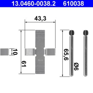 Set accesorii placute frana ATE 13.0460-0038.2