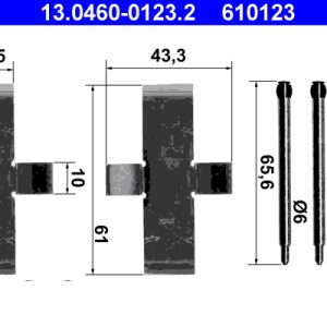 Set accesorii placute frana ATE 13.0460-0123.2