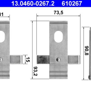 Set accesorii placute frana ATE 13.0460-0267.2