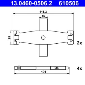 Set accesorii placute frana ATE 13.0460-0506.2