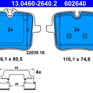 Set placute frana ATE 13.0460-2640.2