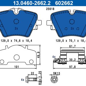 Set placute frana ATE 13.0460-2662.2