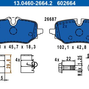 Set placute frana ATE 13.0460-2664.2