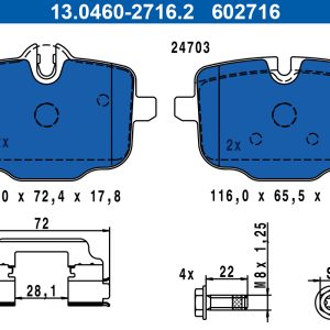 Set placute frana ATE 13.0460-2716.2