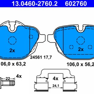 Set placute frana ATE 13.0460-2760.2