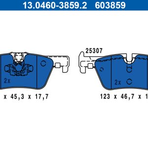 Set placute frana ATE 13.0460-3859.2