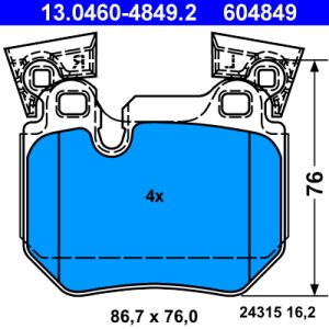 Set placute frana ATE 13.0460-4849.2