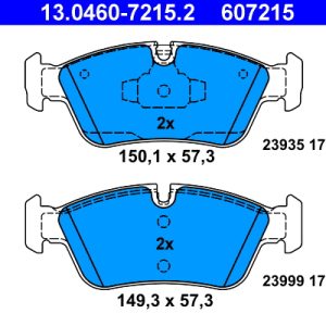 Set placute frana ATE 13.0460-7215.2