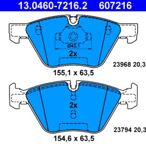Set placute frana ATE 13.0460-7216.2