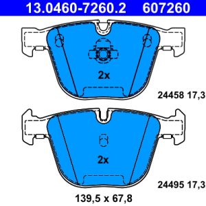 Set placute frana ATE 13.0460-7260.2