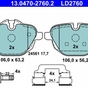 Set placute frana ATE 13.0470-2760.2