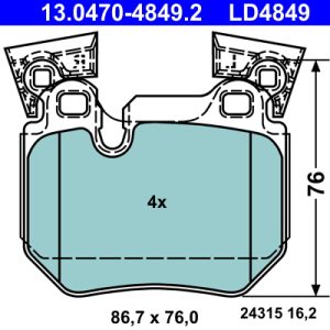 Set placute frana ATE 13.0470-4849.2