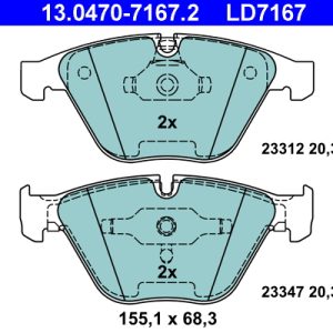 Set placute frana ATE 13.0470-7167.2