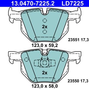 Set placute frana ATE 13.0470-7225.2