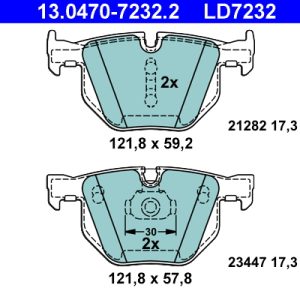 Set placute frana ATE 13.0470-7232.2
