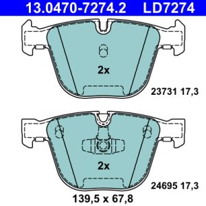 Set placute frana ATE 13.0470-7274.2