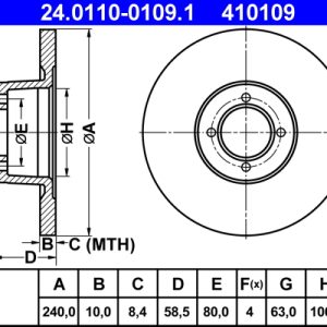 Disc frana ATE 24.0110-0109.1