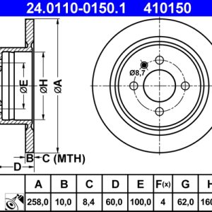 Disc frana ATE 24.0110-0150.1