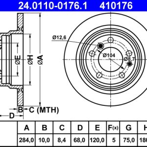 Disc frana ATE 24.0110-0176.1