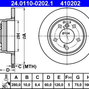 Disc frana ATE 24.0110-0202.1