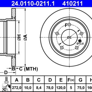 Disc frana ATE 24.0110-0211.1