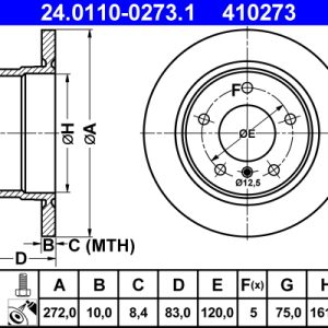 Disc frana ATE 24.0110-0273.1