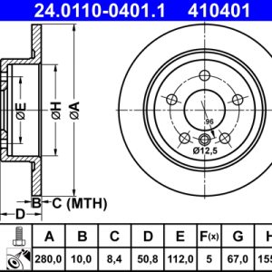Disc frana ATE 24.0110-0401.1