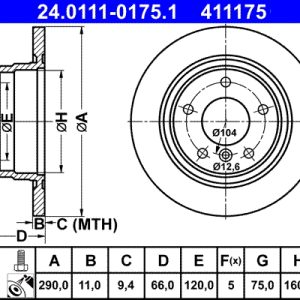 Disc frana ATE 24.0111-0175.1