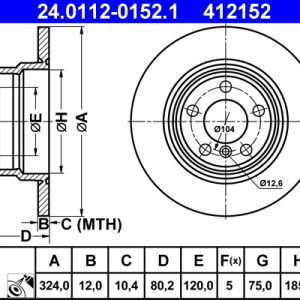 Disc frana ATE 24.0112-0152.1
