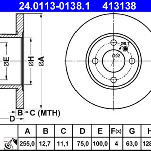 Disc frana ATE 24.0113-0138.1