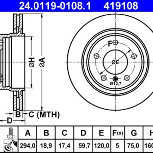 Disc frana ATE 24.0119-0108.1