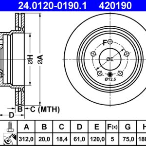 Disc frana ATE 24.0120-0190.1